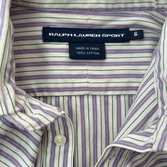 Ralph Lauren Preppy Romantic Ruffle Striped Blouse – Size 6 Small - Picture 8 of 10